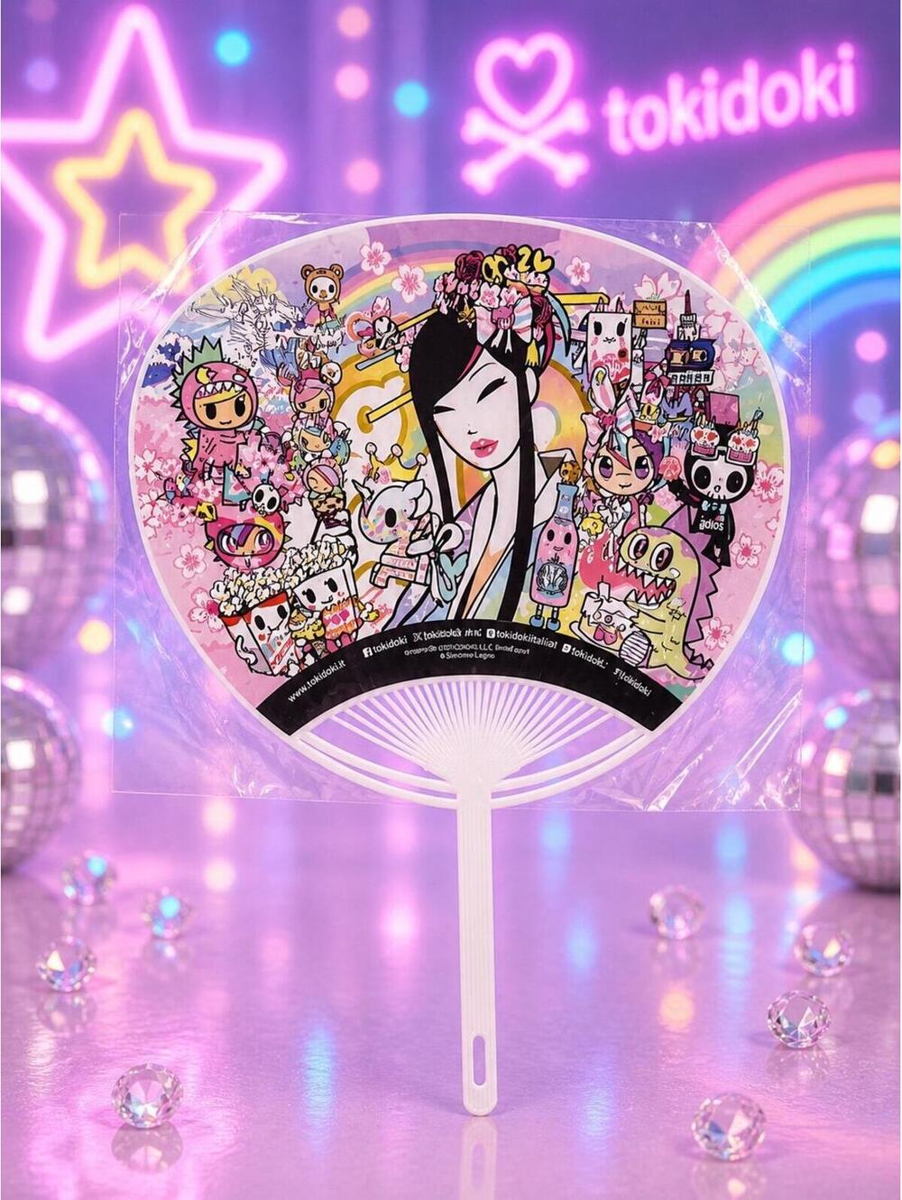 Tokidoki Handheld Fan – Kawaii Character Print Folding Style